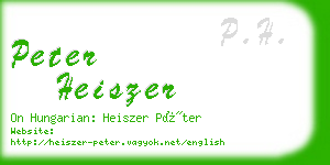 peter heiszer business card